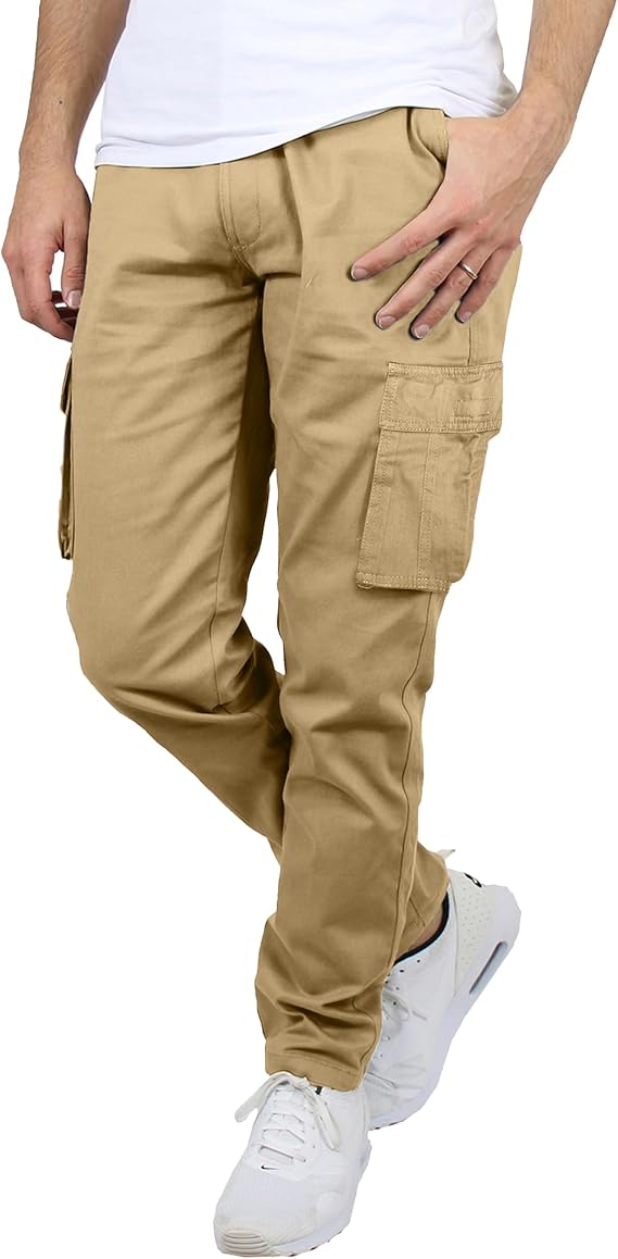 Blu Rock Men's Flex‑Stretch Cotton Cargo Pants